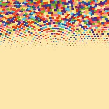 Flat colored ornament with retro halftone styled rectangles 库存插图