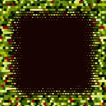 Flat colored ornament with retro halftone styled rectangles 库存插图