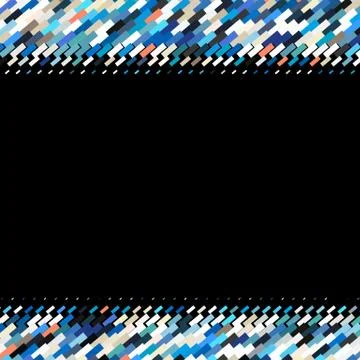 Flat colored ornament with retro halftone styled rectangles イラスト素材