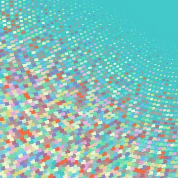 Flat colored ornament with retro halftone styled rectangles イラスト素材