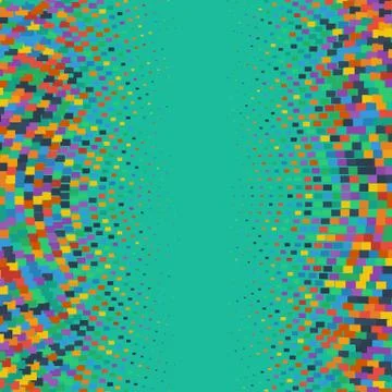 Flat colored ornament with retro halftone styled rectangles イラスト素材