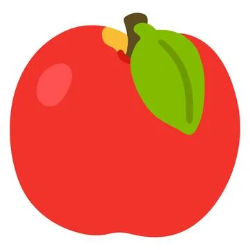 Flat colored red juicy apple Stock Illustration