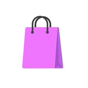 Flat colored shopping bag icon for your design Stock Illustration