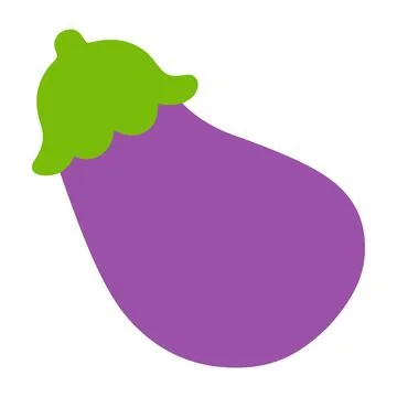 Flat colored simple purple eggplant Illustrazione stock