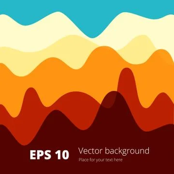 Flat colored wave, design background Illustrazione stock