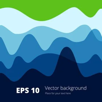 Flat colored wave, design background Stock Illustration