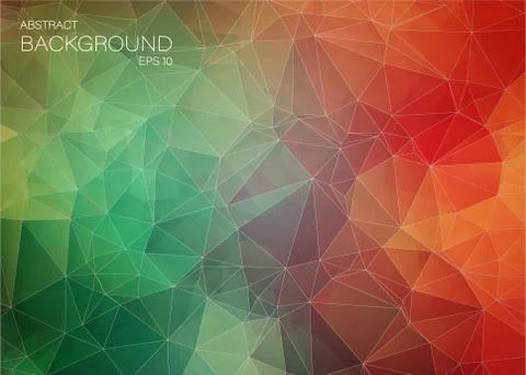 Flat colorful abstract trianglify background Stock Illustration