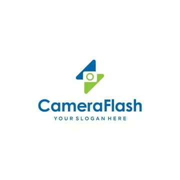Flat colorful CAMERA FLASH logo design Illustrazione stock