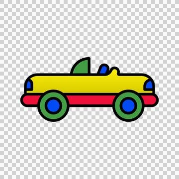 Flat colorful car icon element asset design Illustrazione stock