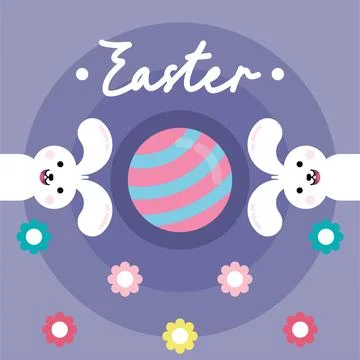 Flat colorful easter background illustration Stock Illustration
