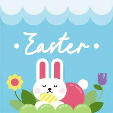 Flat colorful easter background illustration Stock Illustration