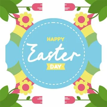 Flat colorful easter background illustration Stock Illustration