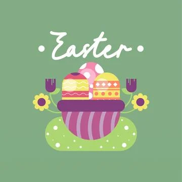Flat colorful easter background illustration Stock Illustration