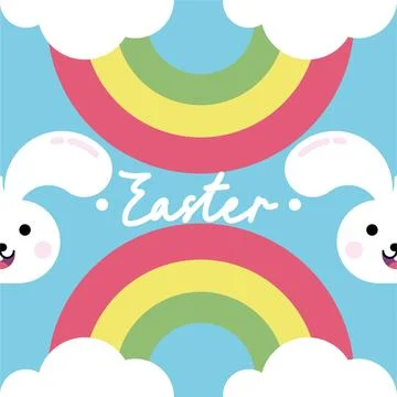 Flat colorful easter background illustration Stock Illustration