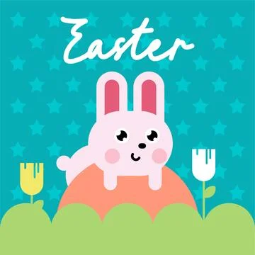 Flat colorful easter background illustration 스톡 일러스트