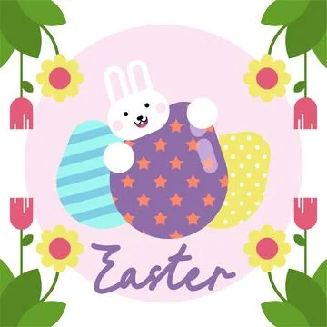 Flat colorful easter background illustration 스톡 일러스트
