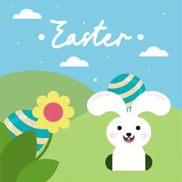 Flat colorful easter background illustration Stock Illustration