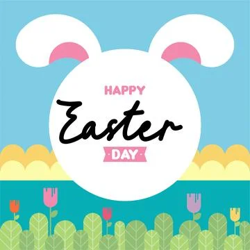 Flat colorful easter background illustration Illustrazione stock