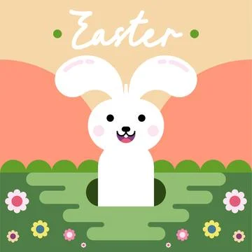 Flat colorful easter background illustration Stock Illustration