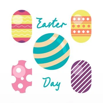 Flat colorful easter background illustration Illustrazione stock