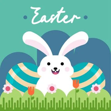 Flat colorful easter background illustration Stock Illustration