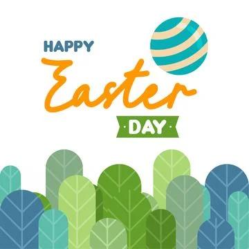Flat colorful easter background illustration Stock Illustration