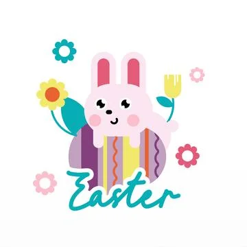 Flat colorful easter background illustration Stock Illustration