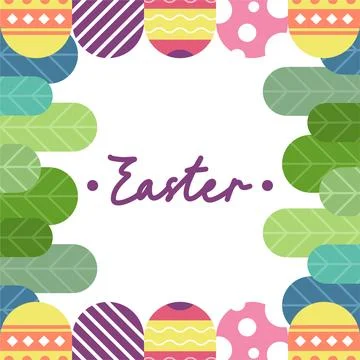 Flat colorful easter background illustration Stock Illustration