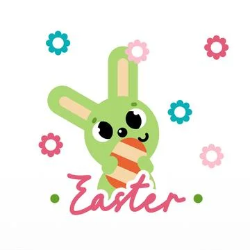 Flat colorful easter background illustration Stock Illustration