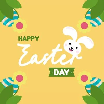 Flat colorful easter background illustration Stock Illustration