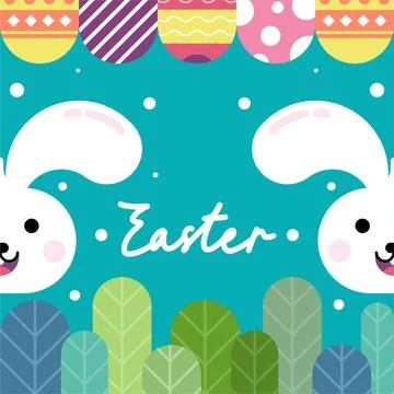 Flat colorful easter background illustration Stock Illustration