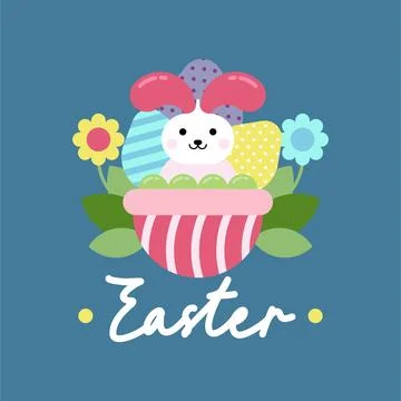 Flat colorful easter background illustration Stock Illustration