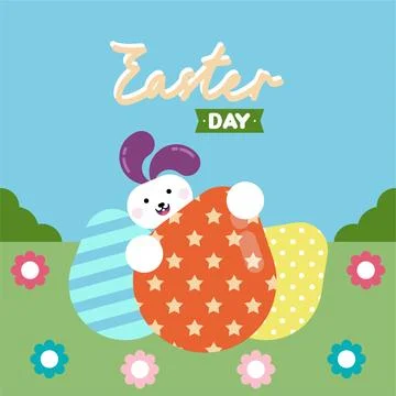Flat colorful easter background illustration Illustrazione stock