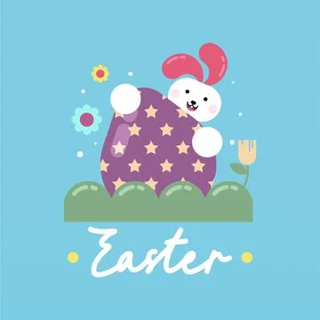 Flat colorful easter background illustration Stock Illustration