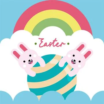 Flat colorful easter background illustration 스톡 일러스트