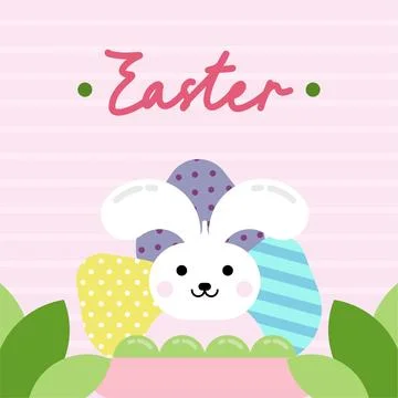 Flat colorful easter background illustration Stock Illustration