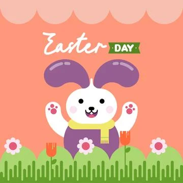Flat colorful easter background illustration Stock Illustration