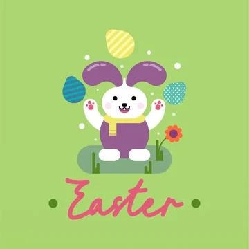 Flat colorful easter background illustration Stock Illustration