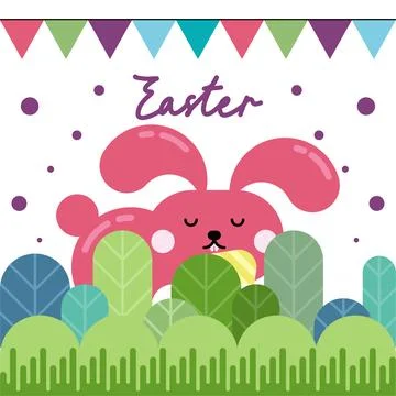 Flat colorful easter background illustration Stock Illustration