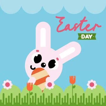 Flat colorful easter background illustration Stock Illustration