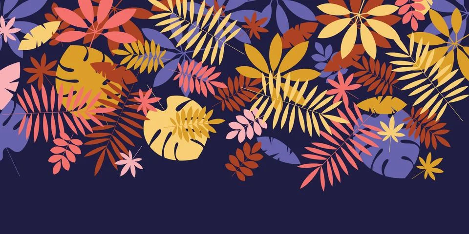 Flat colorful fall leaves element Illustrazione stock