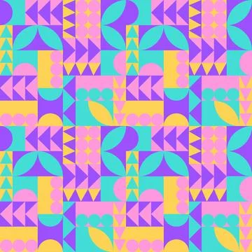 Flat colorful geometric pattern design Stock Illustration