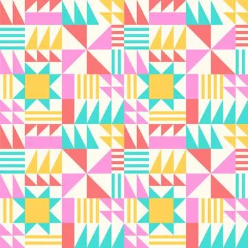 Flat colorful geometric pattern design Stockillustratie