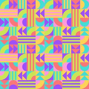 Flat colorful geometric pattern design Stock Illustration