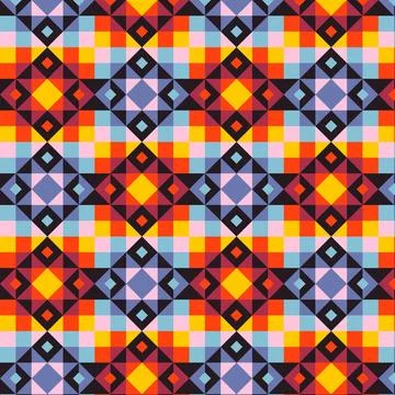 Flat colorful geometric pattern design Stock Illustration