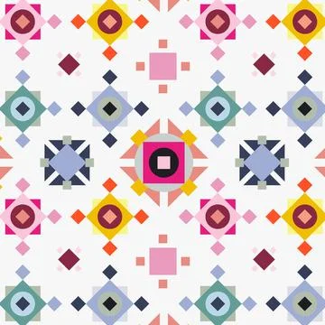 Flat colorful geometric pattern design Stock Illustration