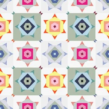 Flat colorful geometric pattern design Stock Illustration
