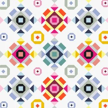 Flat colorful geometric pattern design Illustrazione stock