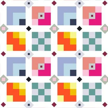 Flat colorful geometric pattern design Illustrazione stock