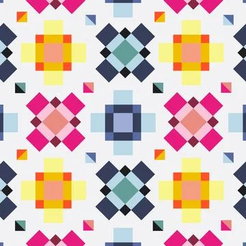 Flat colorful geometric pattern design Stock Illustration